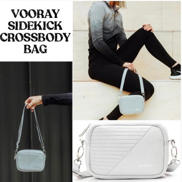 Vooray 'Sidekick' Crossbody Bag Light Gray Small Zip Enclosed Pouch - Picture 10 of 10